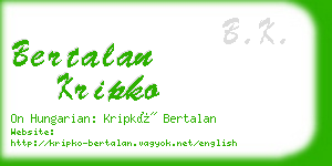 bertalan kripko business card